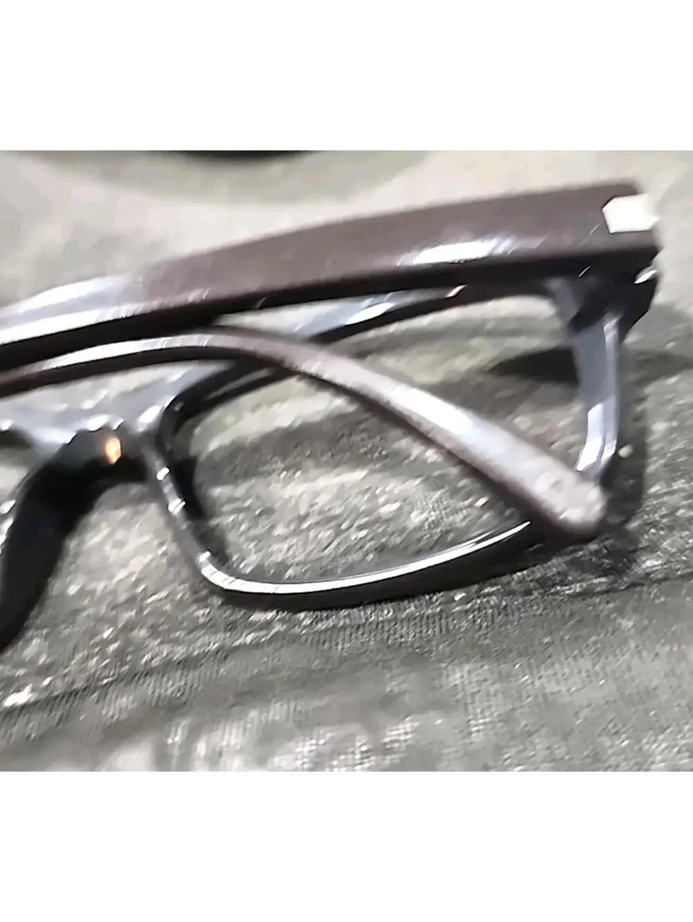 Mikli Starck Biocity PL1105 Crack Arm Brown Rectangle Eyeglasses 56-17 140 Read